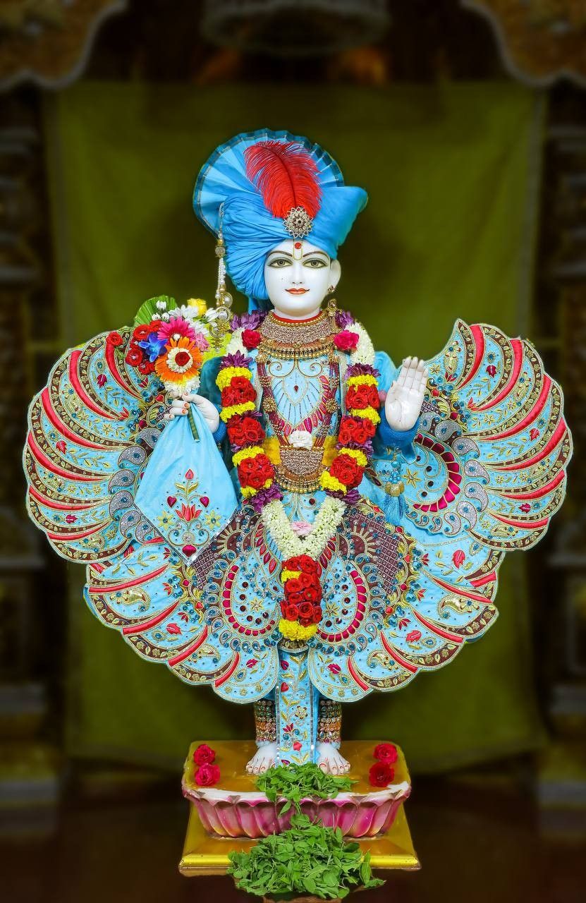 Swaminarayan Bhagwan in ornate attire.