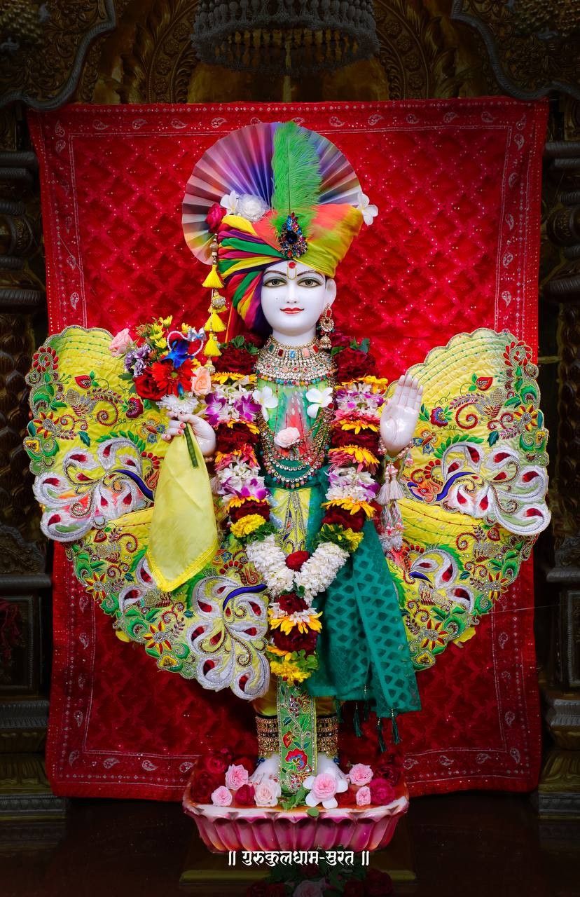 Swaminarayan Bhagwan in ornate attire