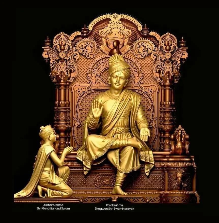 Swaminarayan Bhagwan on golden throne
