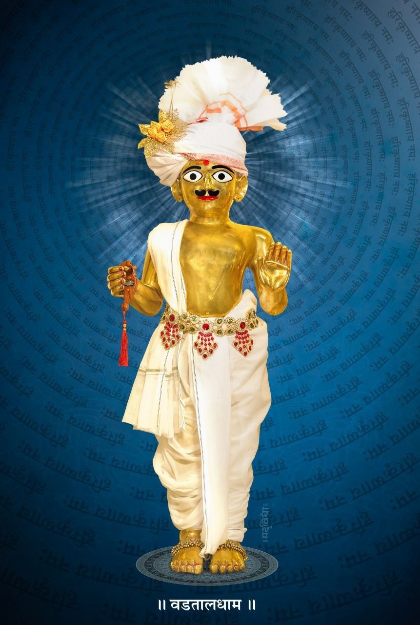 Swaminarayan deity in golden attire