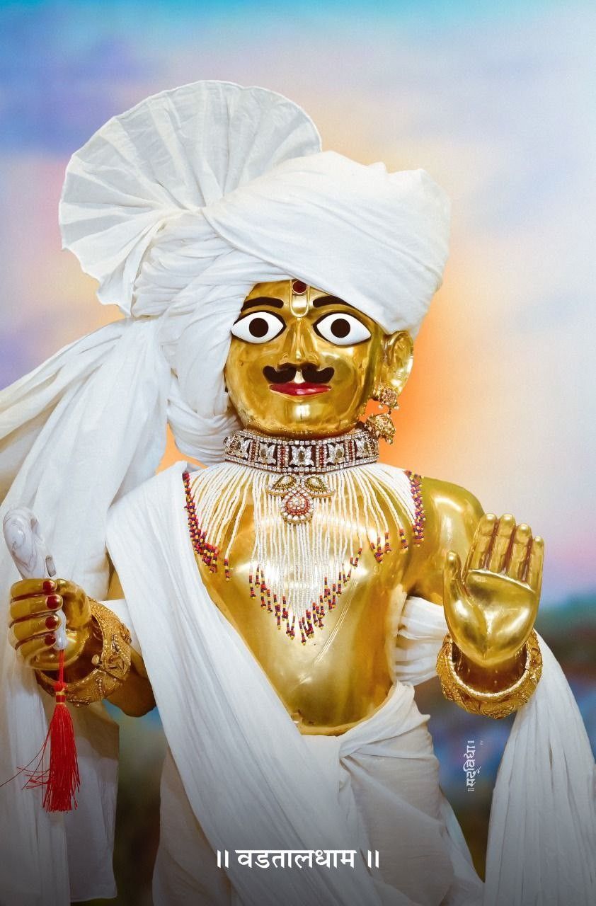 Golden Swaminarayan portrait, divine inspiration