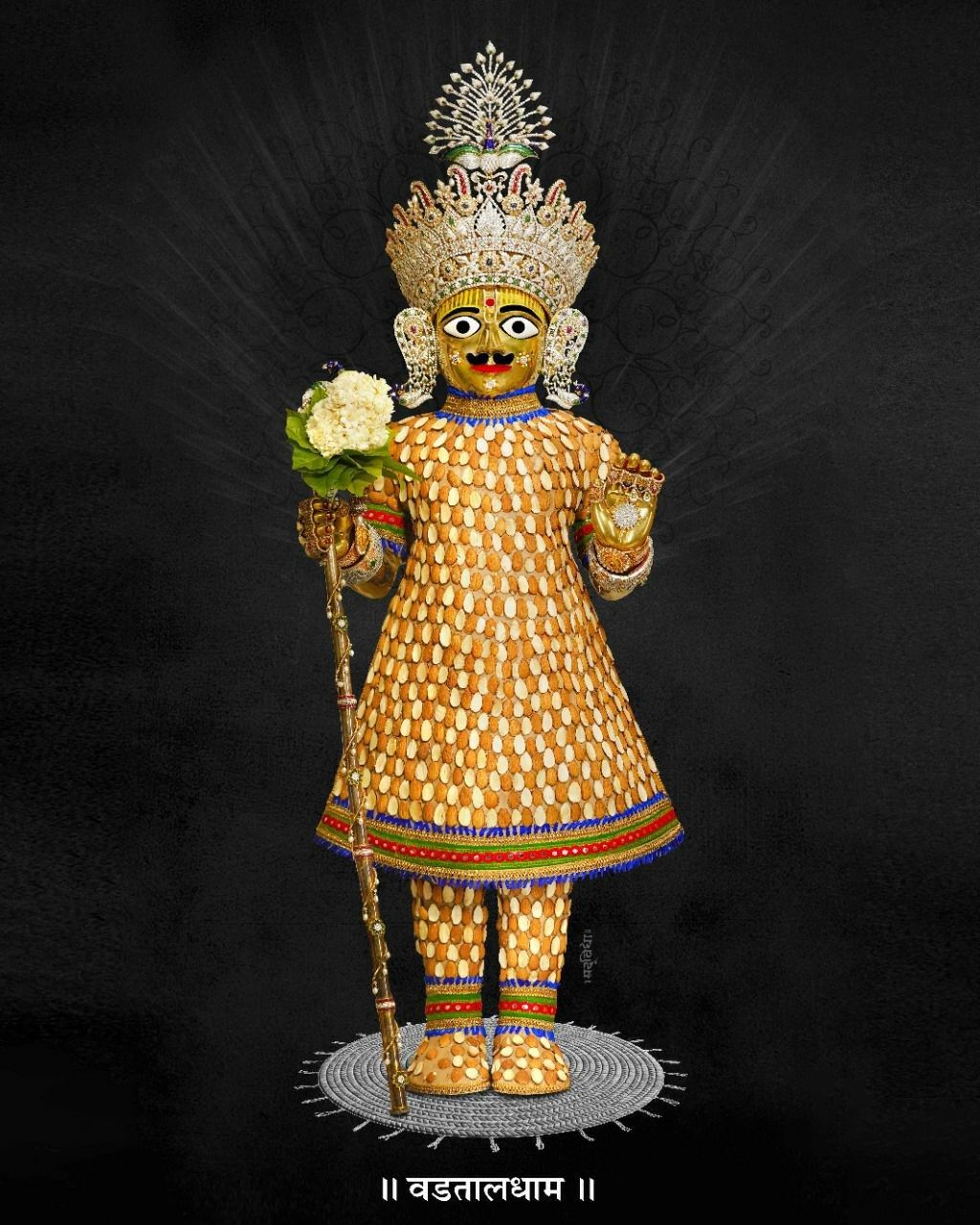 Golden Swaminarayan deity portrait