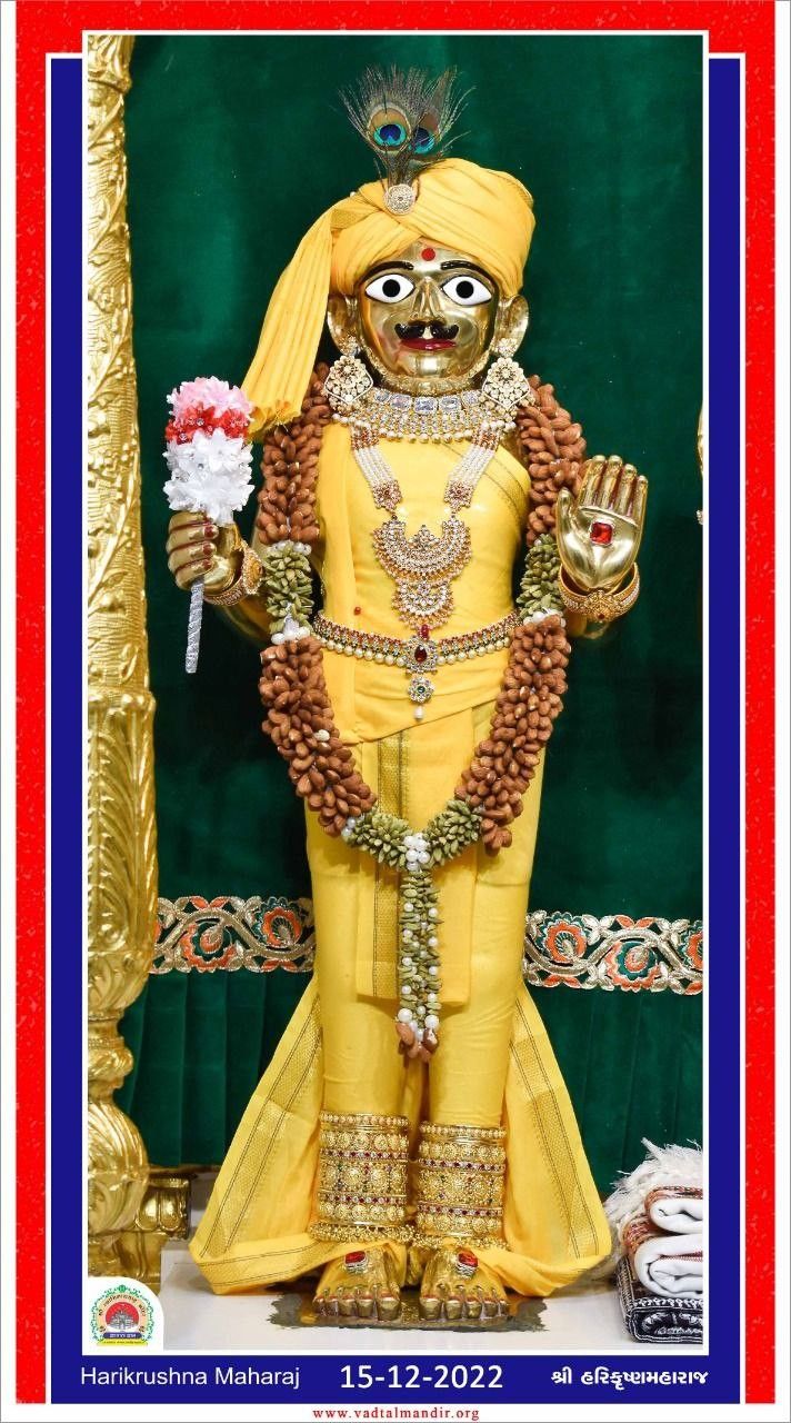 Swaminarayan deity in golden attire
