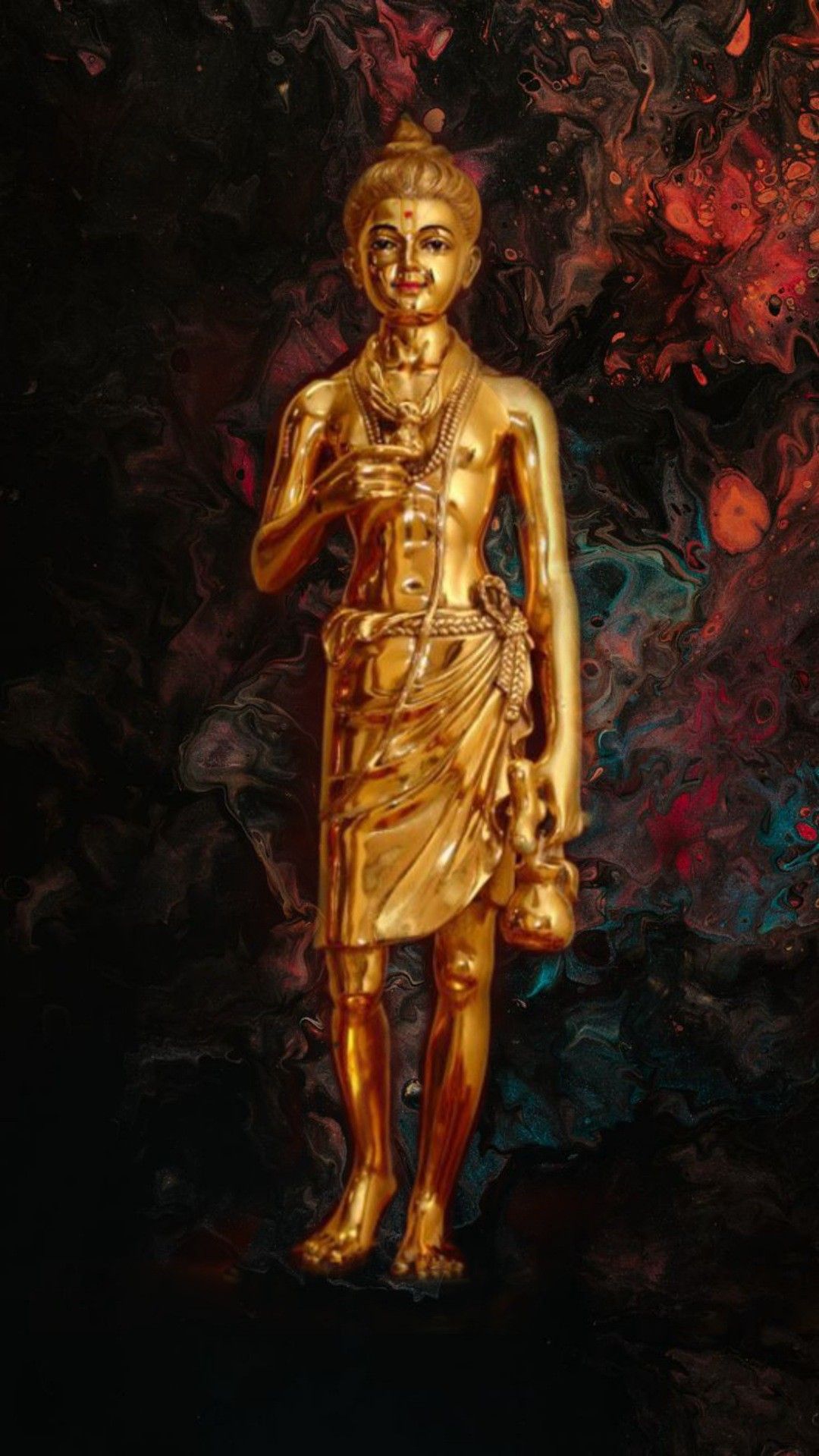 Golden Swaminarayan portrait divine image