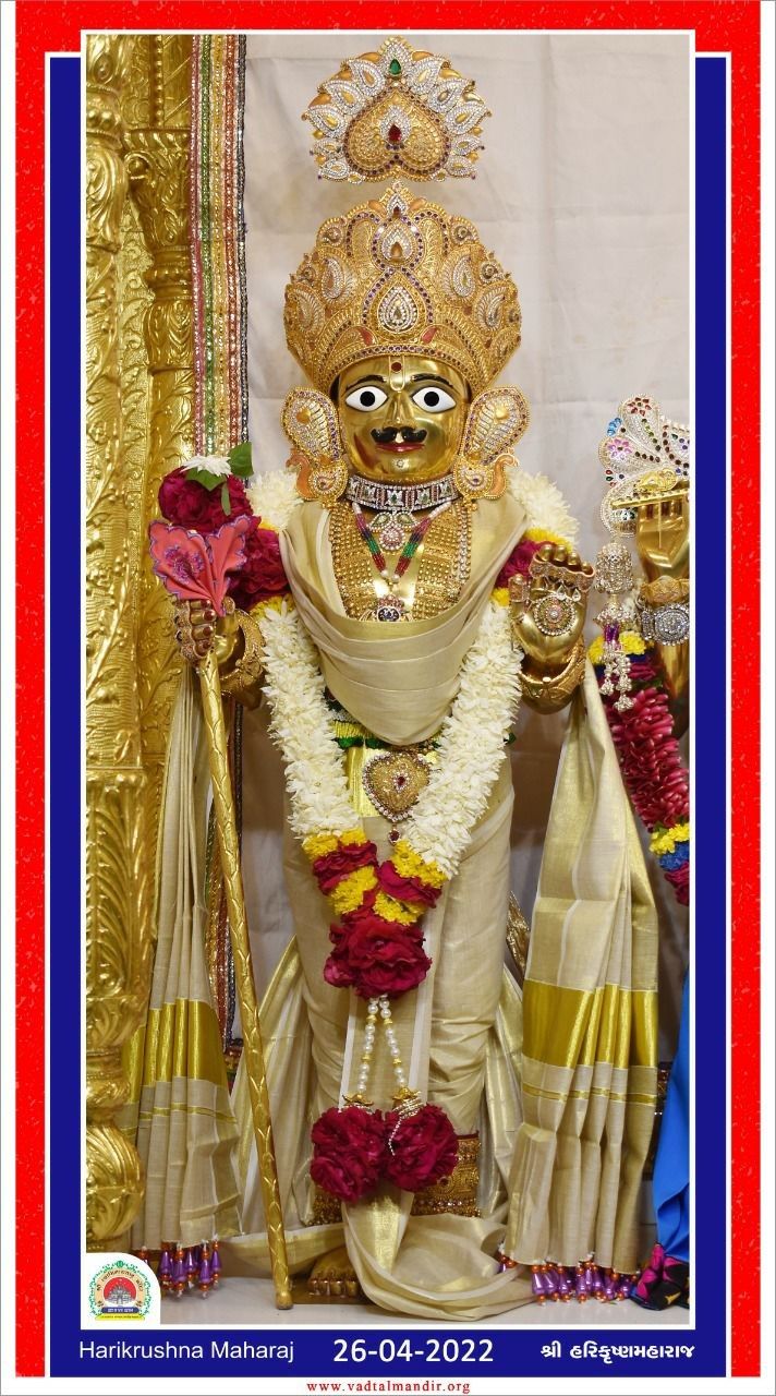 Swaminarayan deity in golden attire