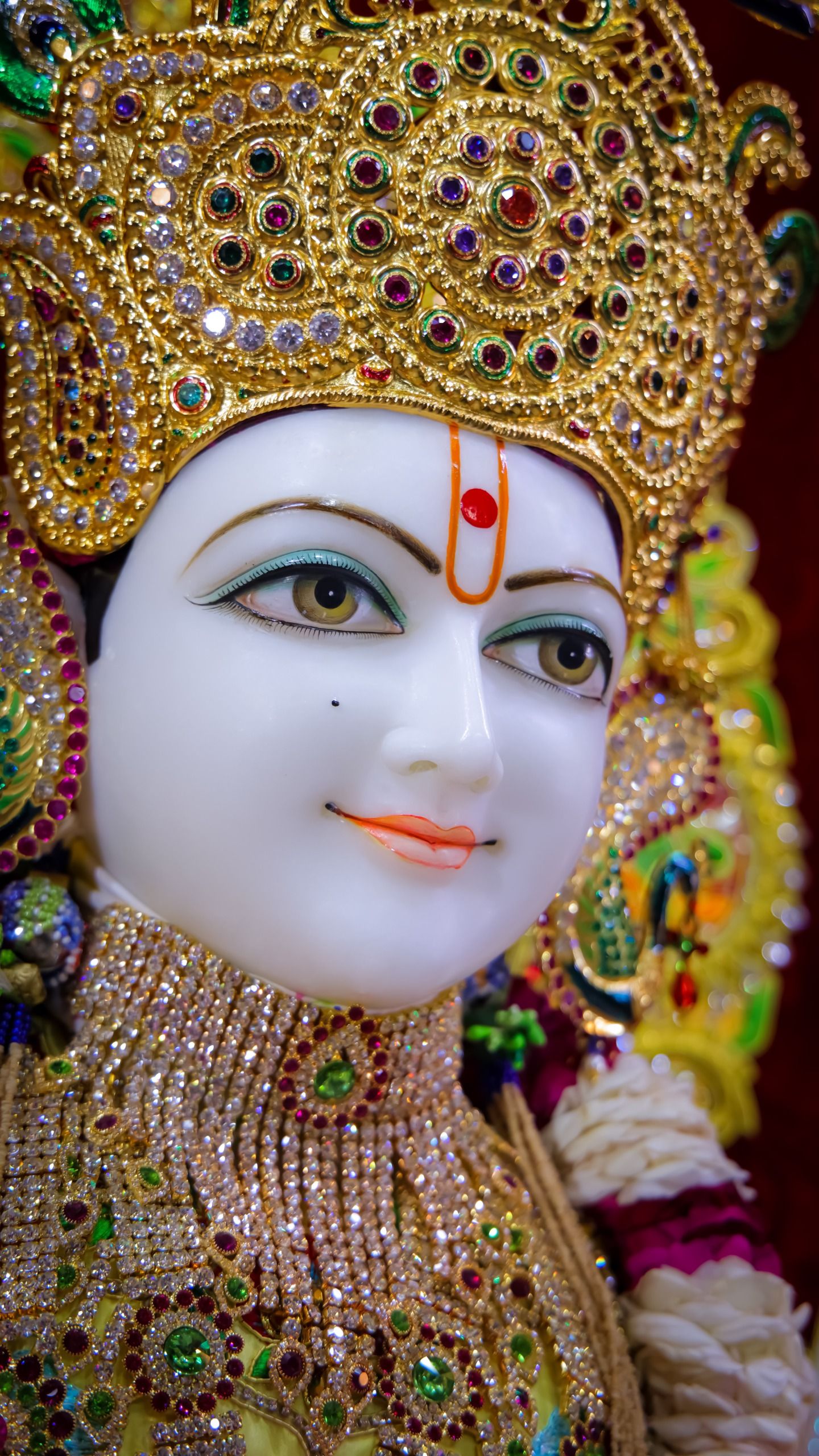 Close-up of Swaminarayan\'s divine face