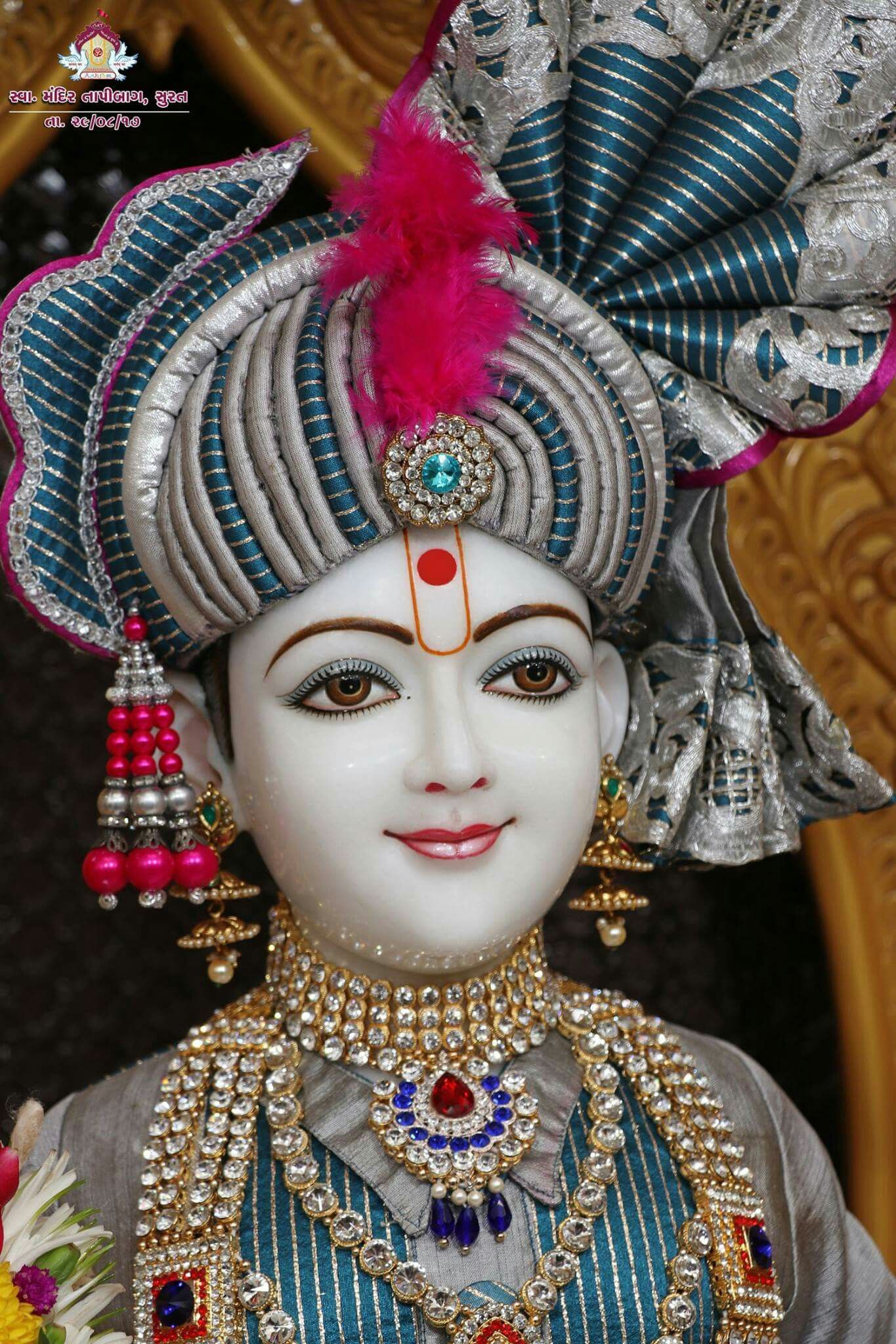 Swaminarayan Bhagwan in ornate jewels