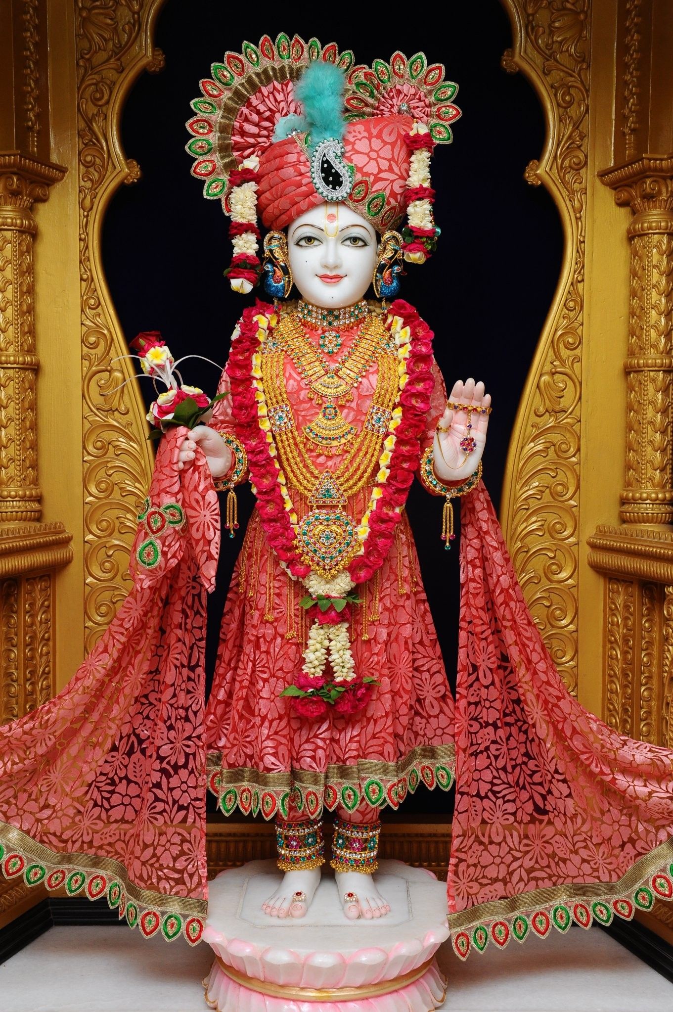 Swaminarayan Bhagwan in ornate attire.