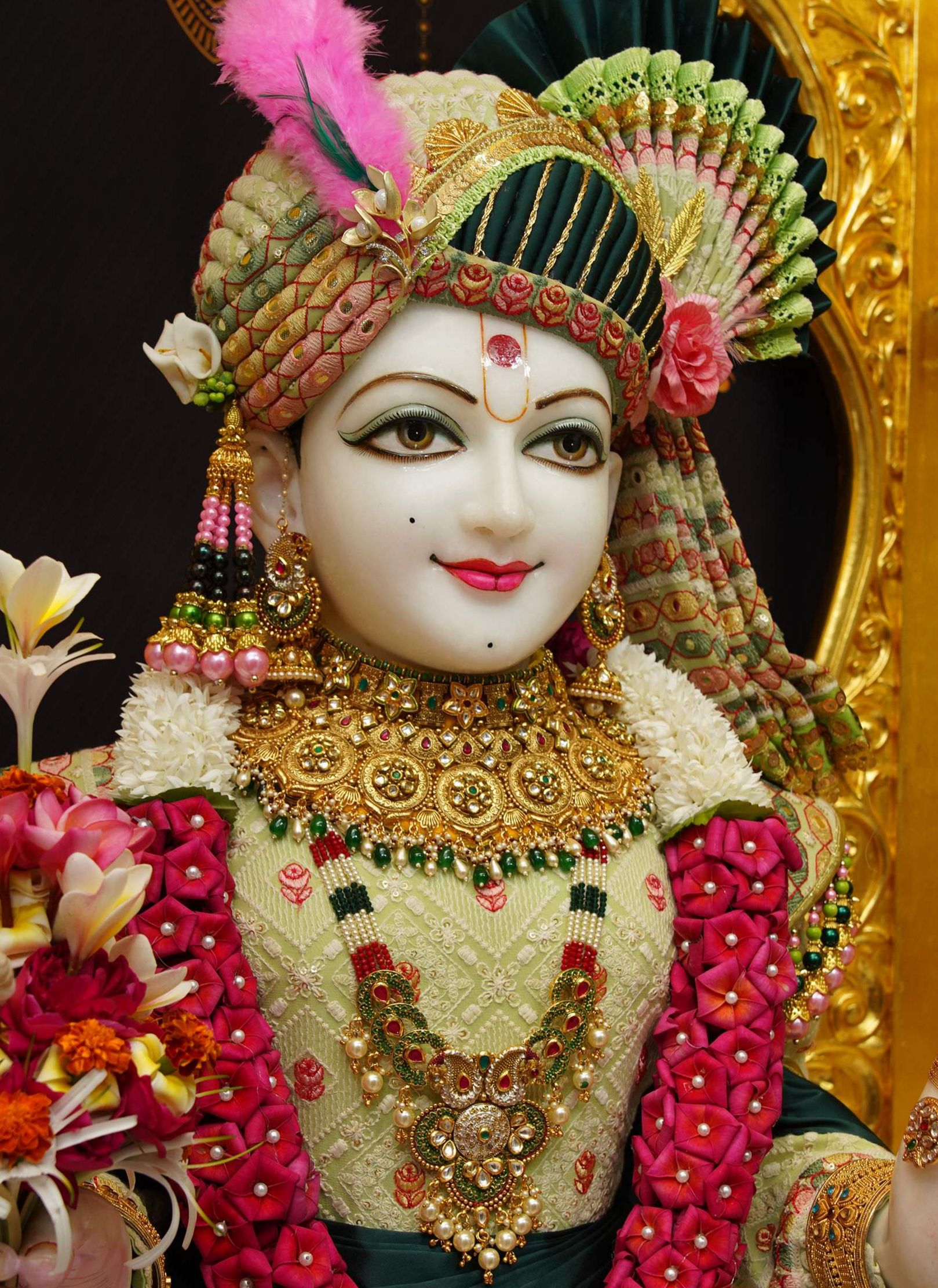 Ornate Swaminarayan deity portrait