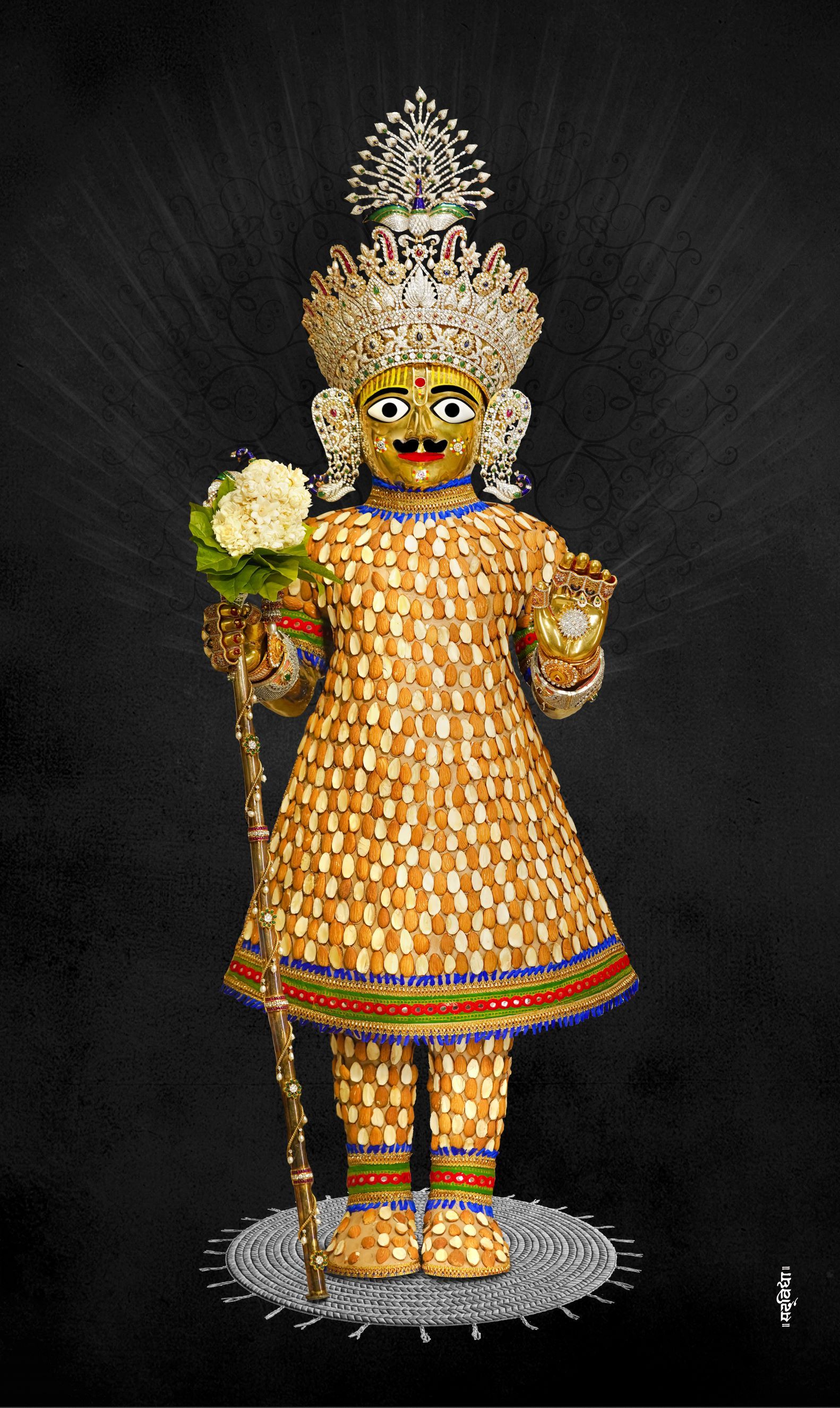 Golden Swaminarayan divine portrait