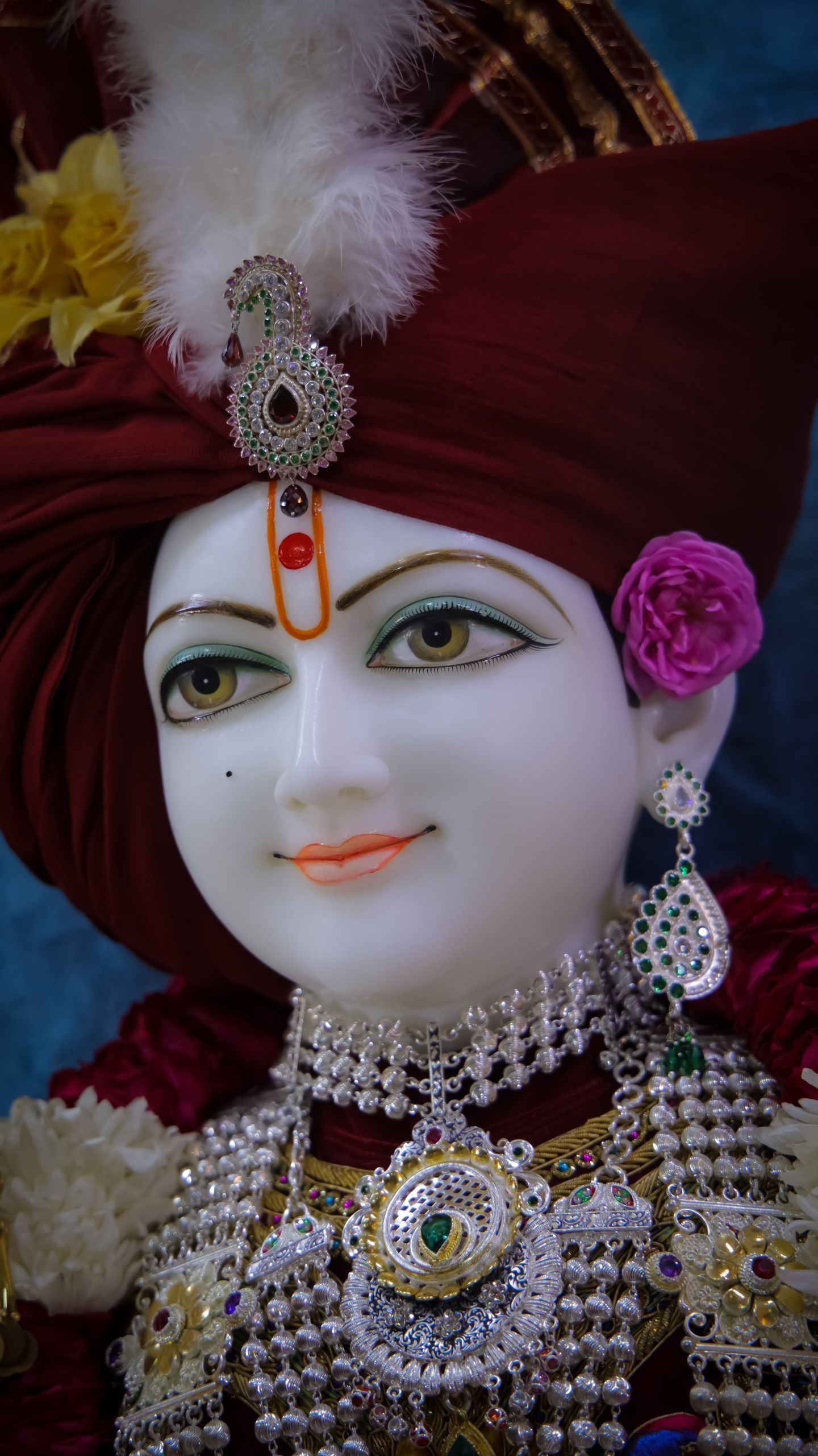 Close-up of Swaminarayan’s radiant face