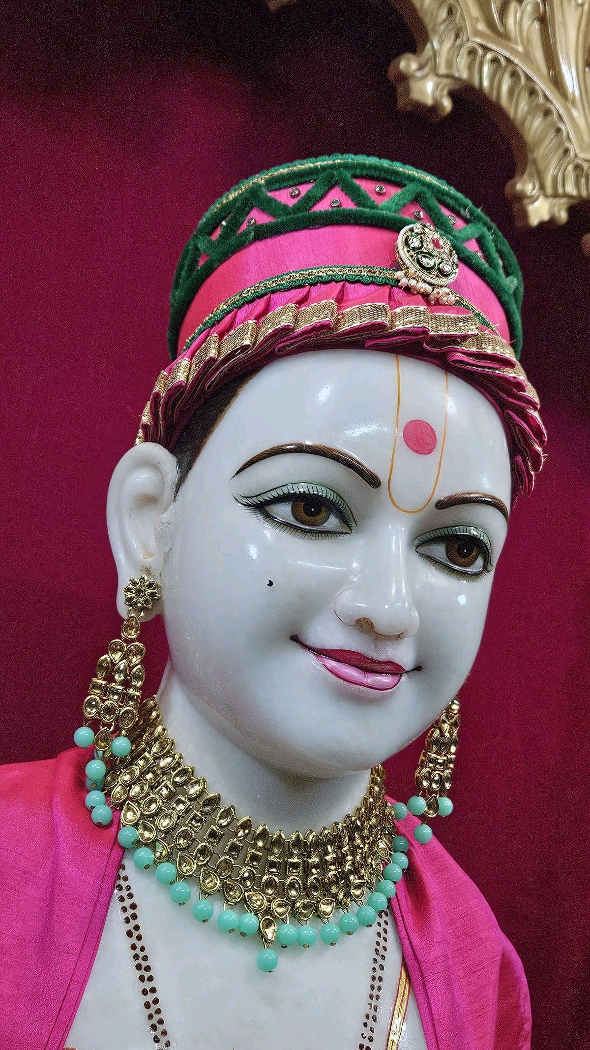 Close-up of Swaminarayan Maharaj\'s face