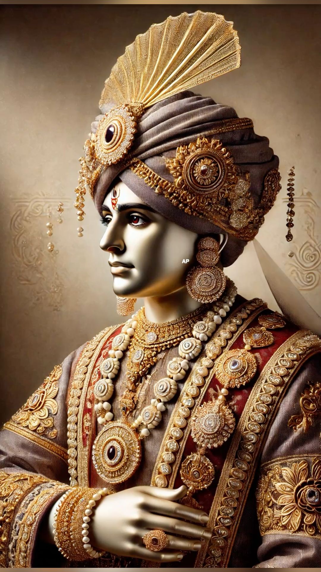 Swaminarayan Bhagwan in ornate regal attire