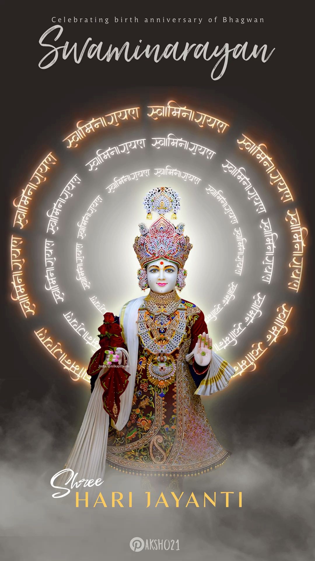 Swaminarayan portrait celebrating Jayanti
