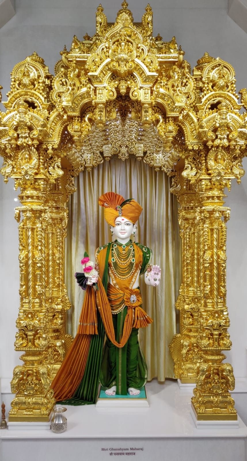 Swaminarayan Maharaj in golden temple setting