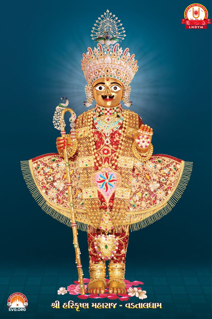 Swaminarayan Maharaj in ornate golden attire