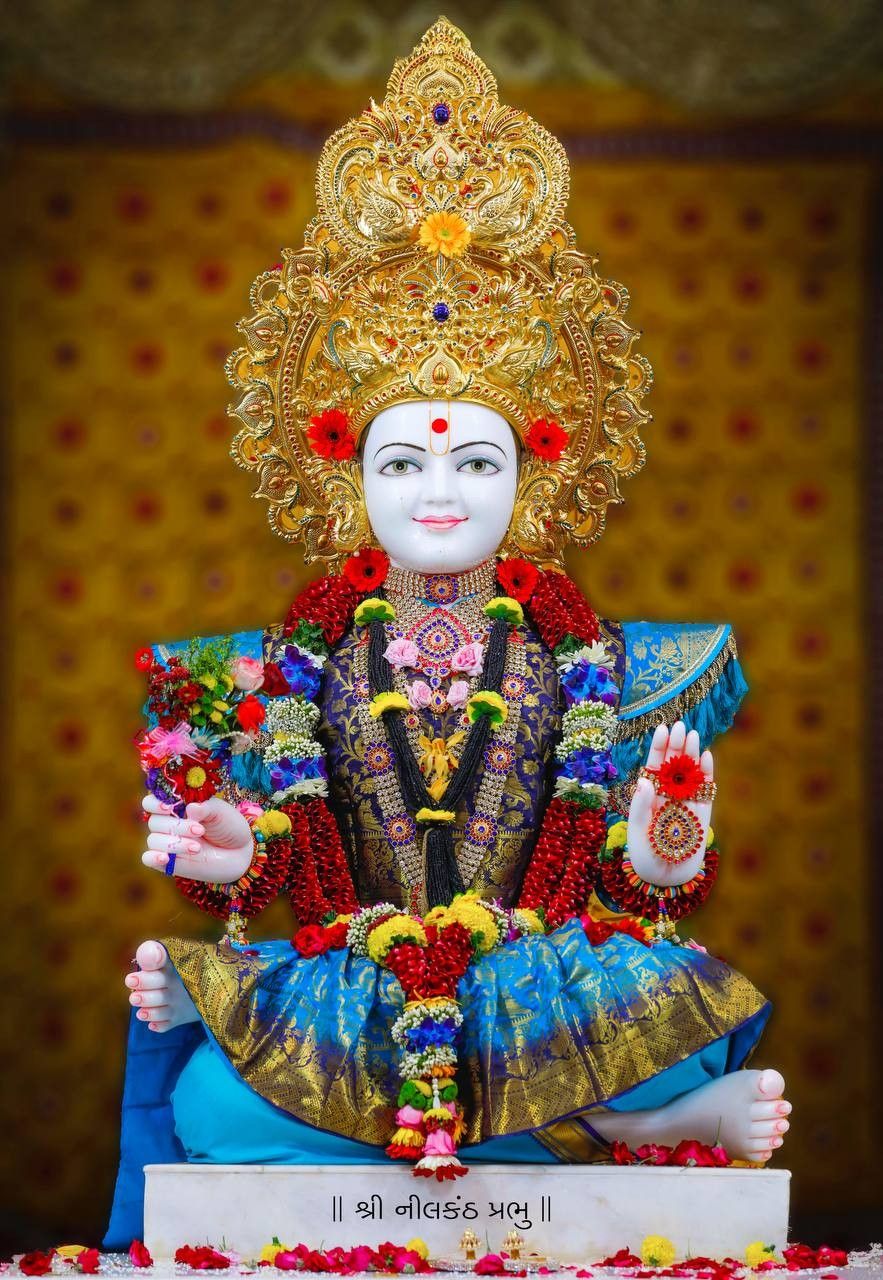 Swaminarayan with lotus, divine wallpaper