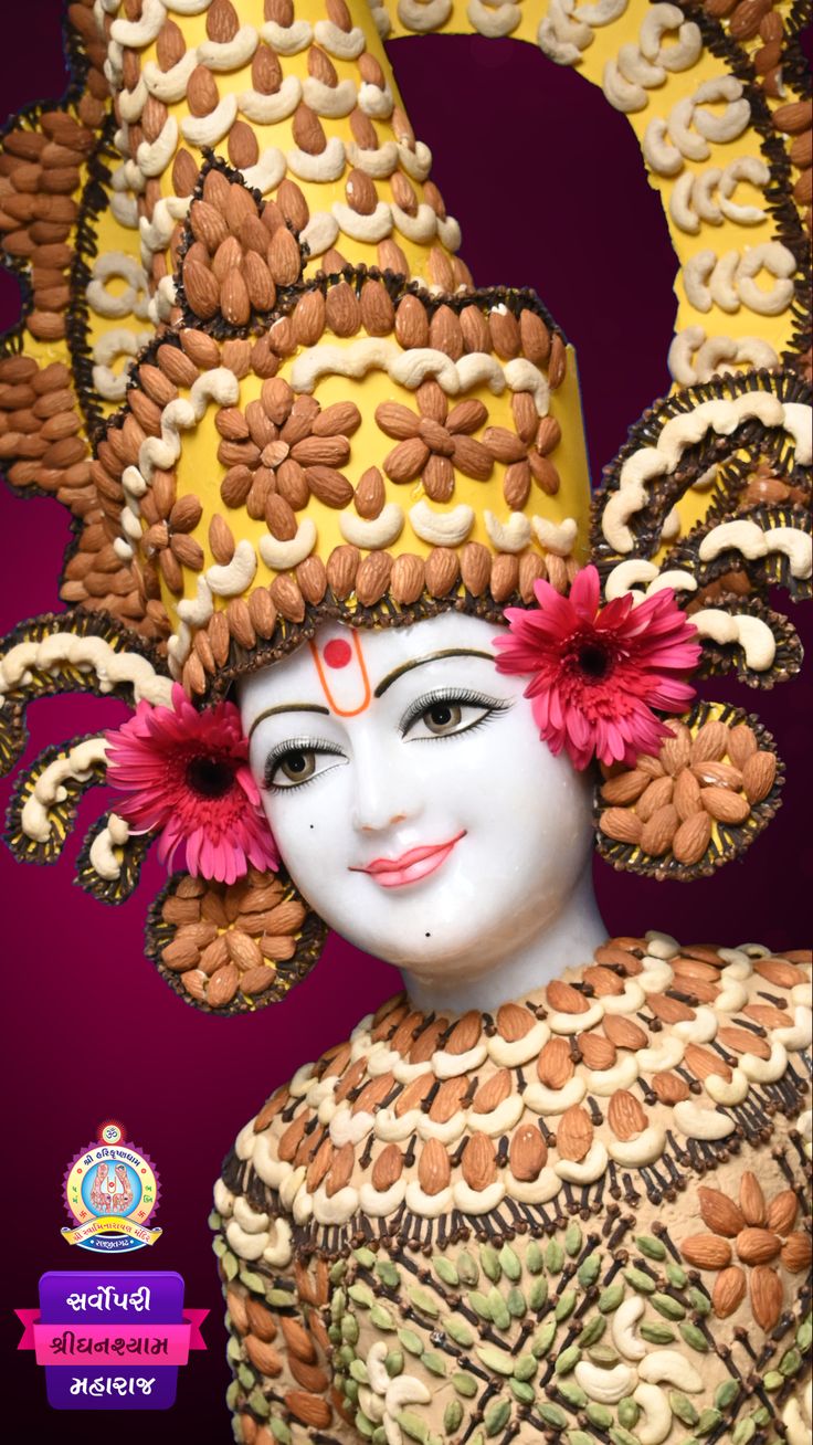 Swaminarayan adorned with nuts and fruits