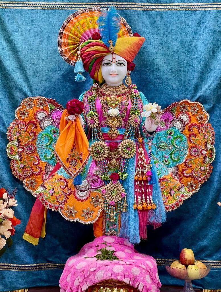 Swaminarayan Bhagwan in ornate attire.