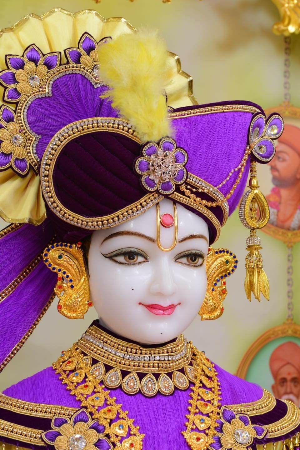 Divine portrait of Swaminarayan Bhagwan.