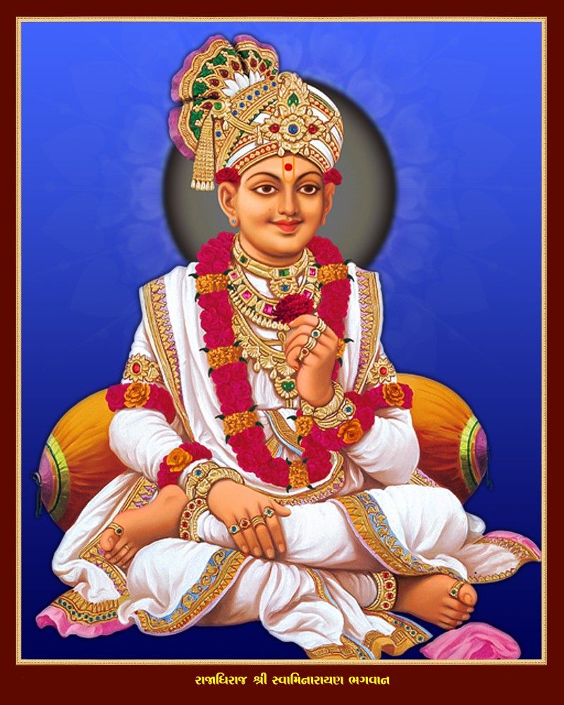 Swaminarayan Bhagwan seated in divine pose