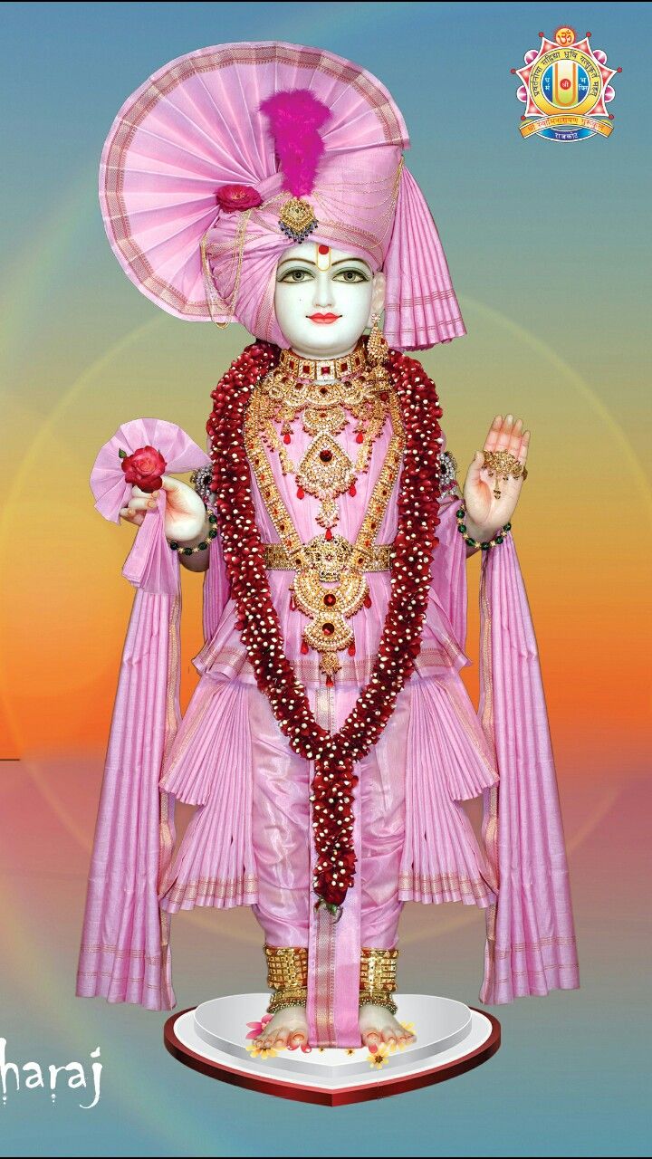 Swaminarayan Bhagwan in pink attire