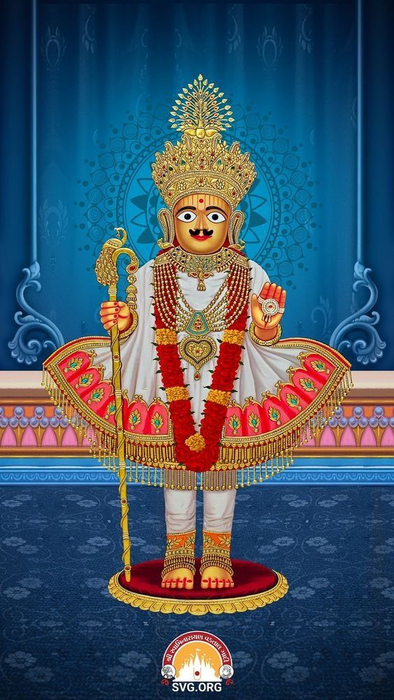 Swaminarayan Bhagwan with golden crown