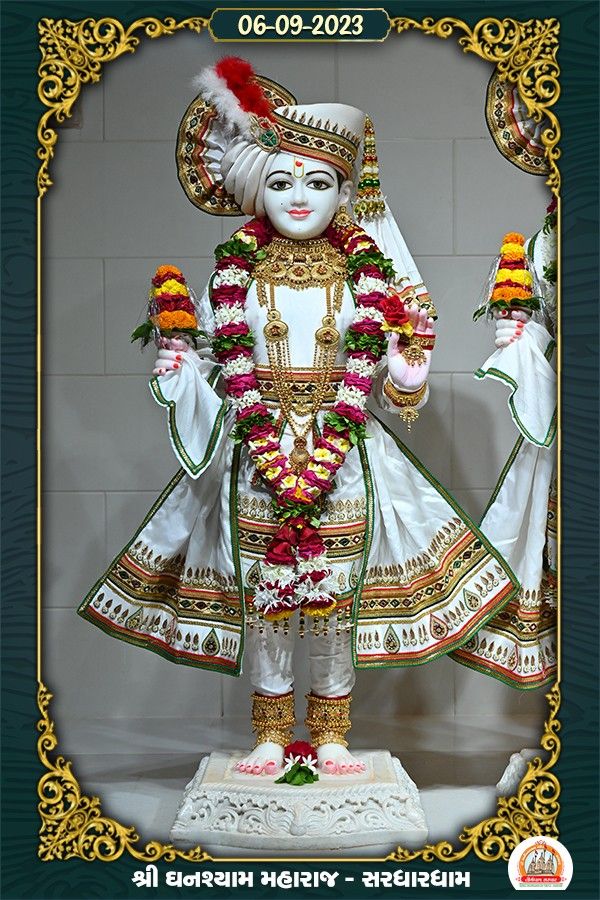 Swaminarayan Maharaj statue in temple
