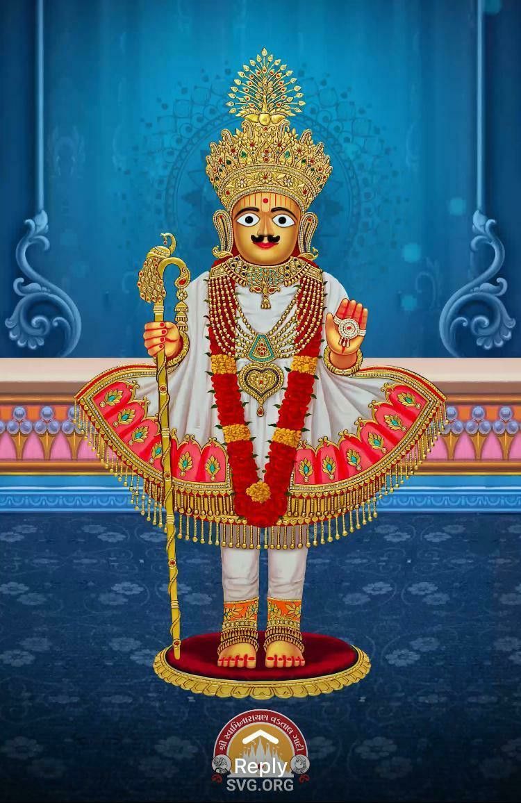 Swaminarayan Bhagwan in radiant attire