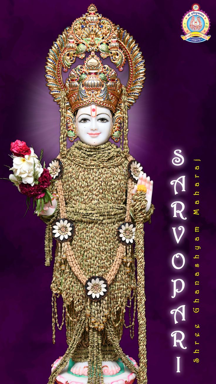 Swaminarayan Bhagwan in radiant attire