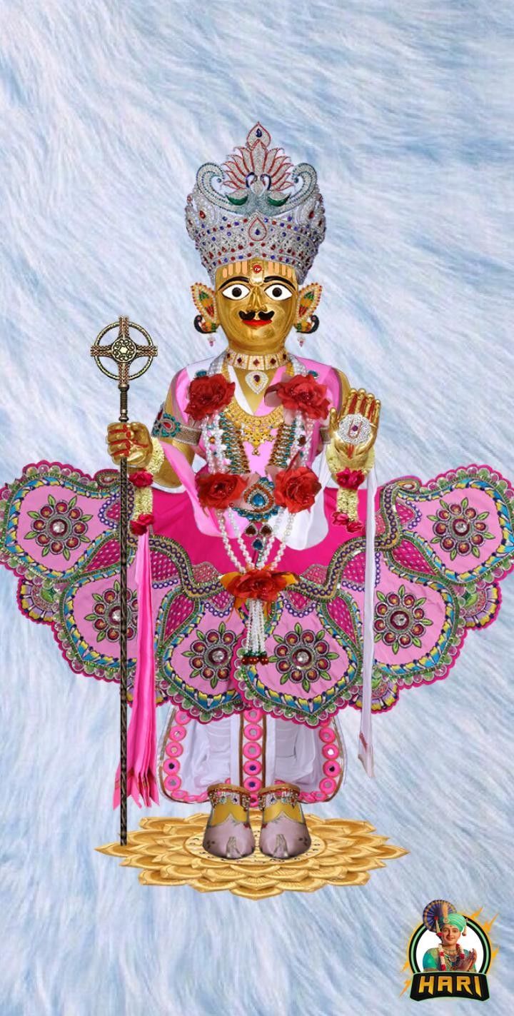 Swaminarayan adorned in royal attire