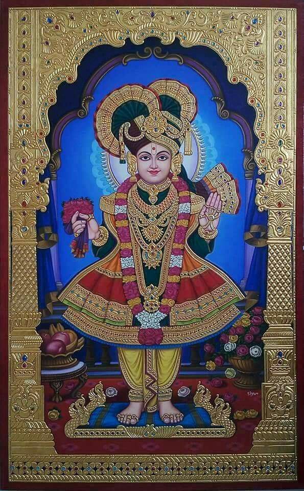 Swaminarayan in golden attire