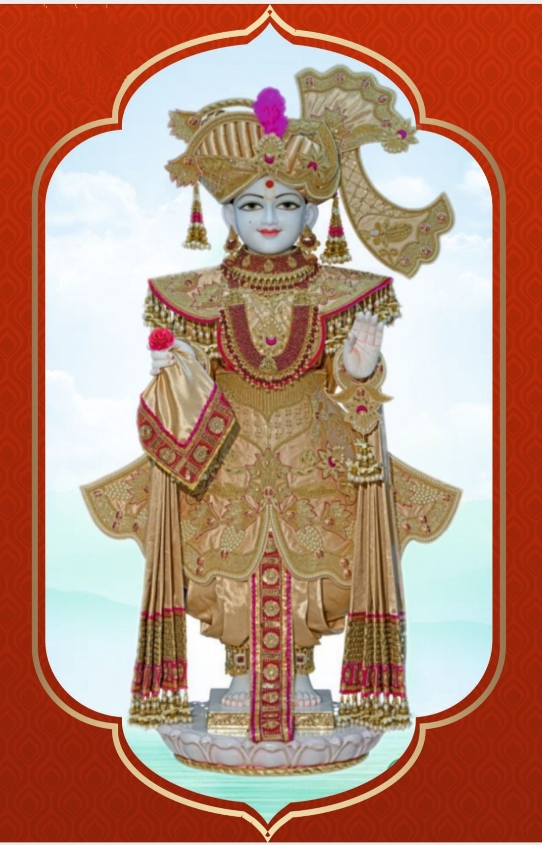 Swaminarayan Bhagwan in ornate golden attire