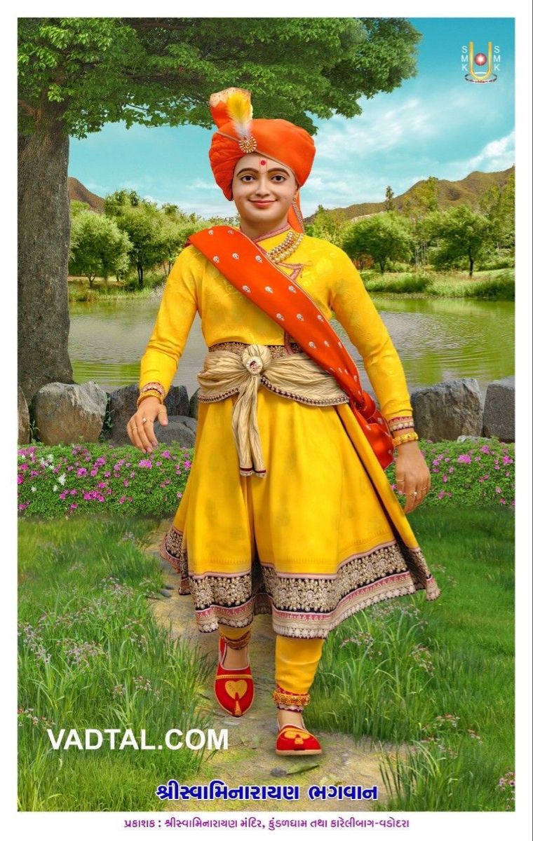 Swaminarayan Bhagwan in golden attire