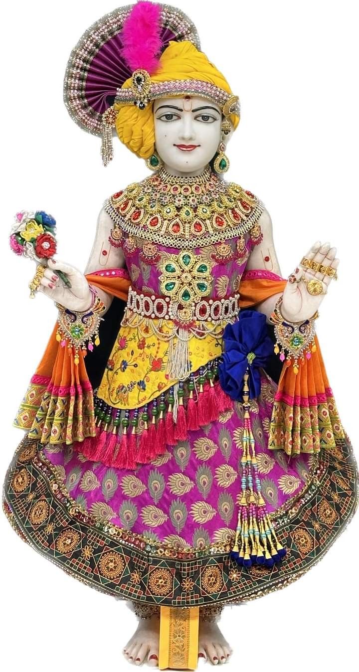 Divine Swaminarayan in ornate attire