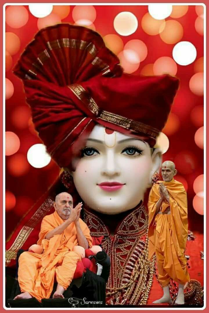 Swaminarayan portrait with followers