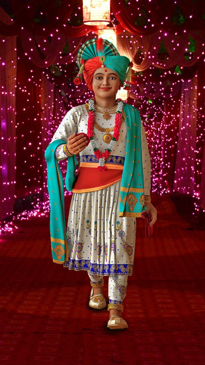 Young Swaminarayan in traditional attire