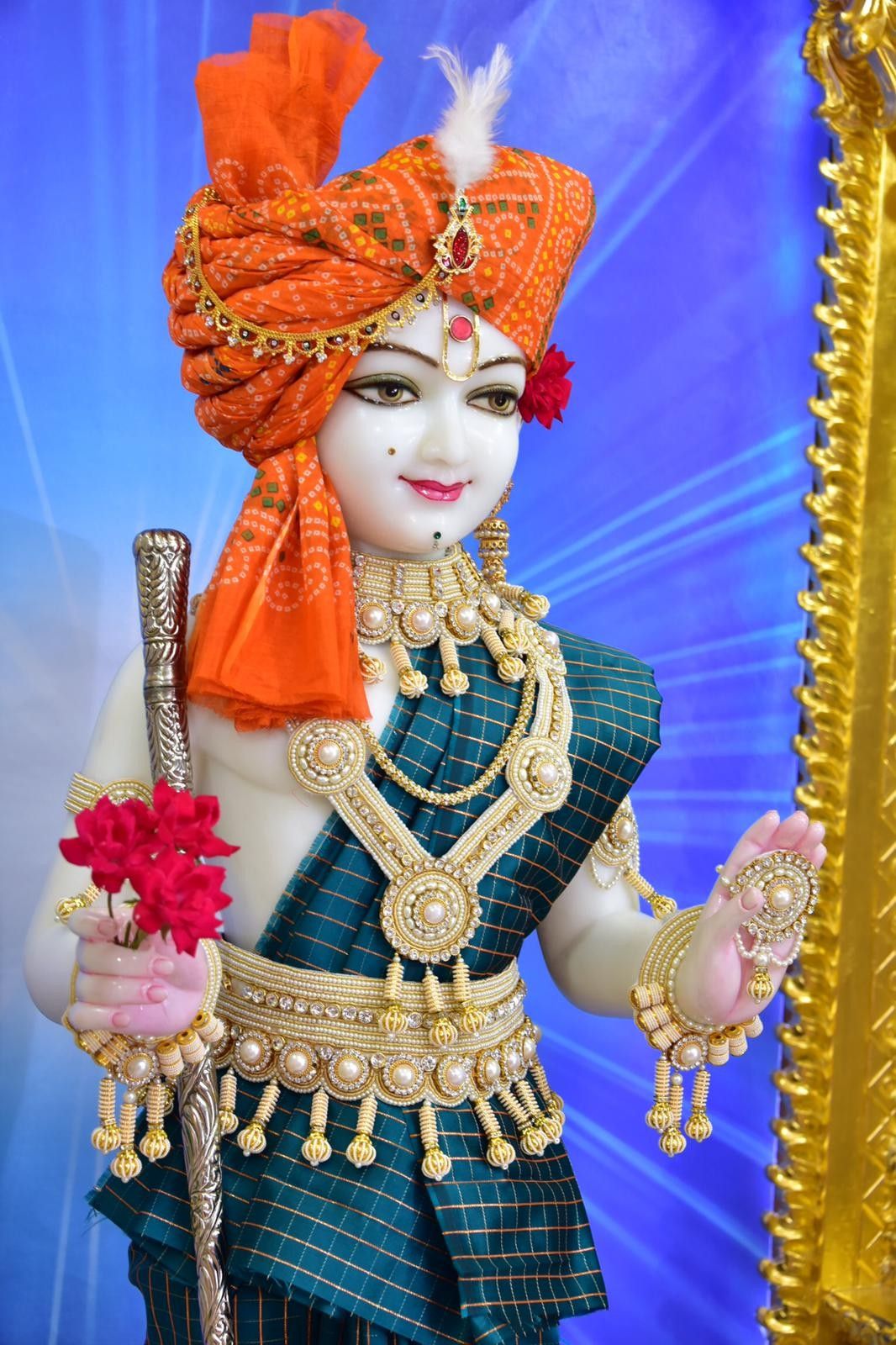 Swaminarayan Bhagwan in ornate attire