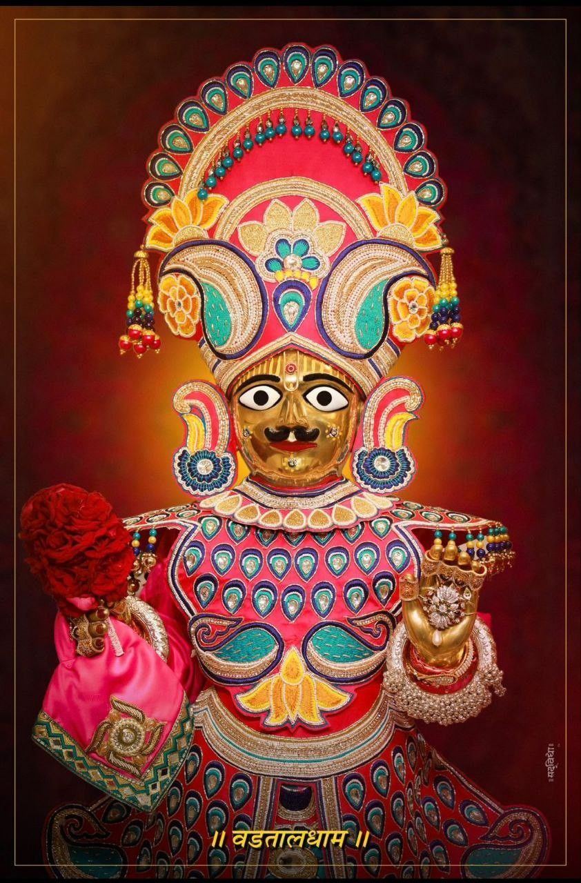 Swaminarayan Bhagwan, ornate portrait, devotional image