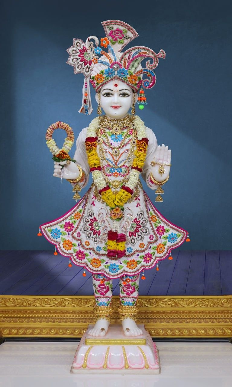 Swaminarayan Bhagwan in ornate attire.