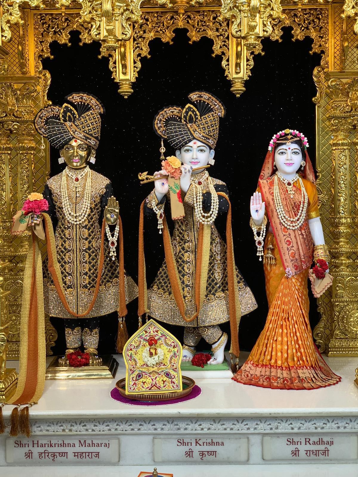 Swaminarayan, Krishna, Radhaji divine image.