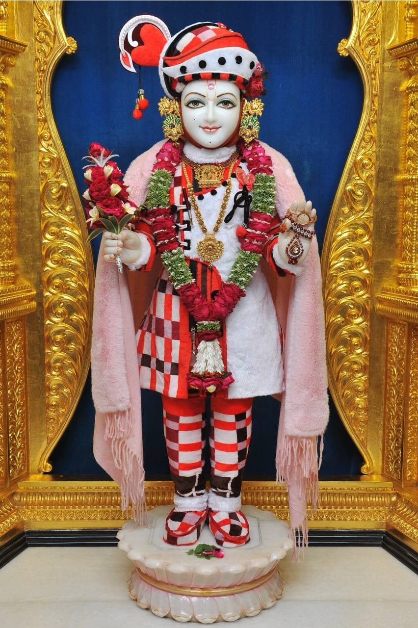 Swaminarayan in ornate traditional attire