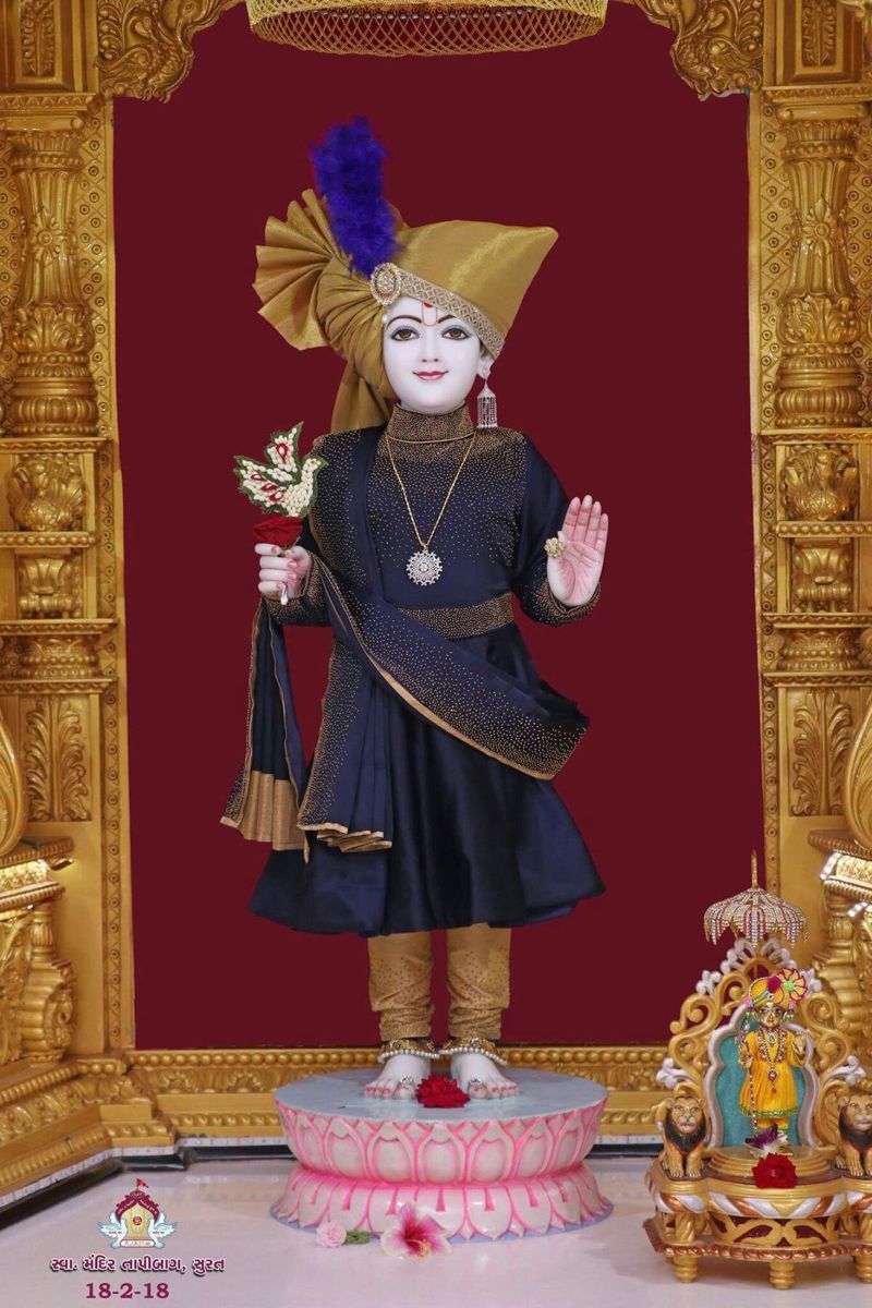 Swaminarayan deity in royal attire