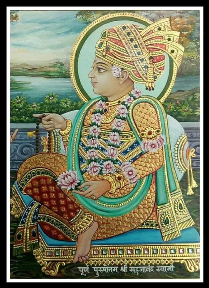 Swaminarayan Bhagwan in ornate painting