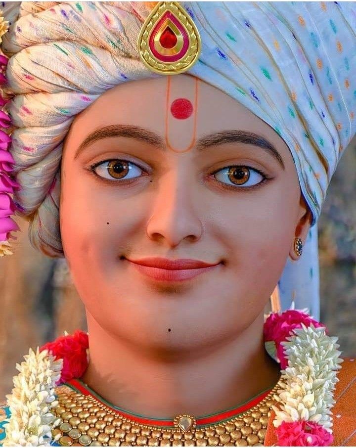 Swaminarayan portrait, serene divine face