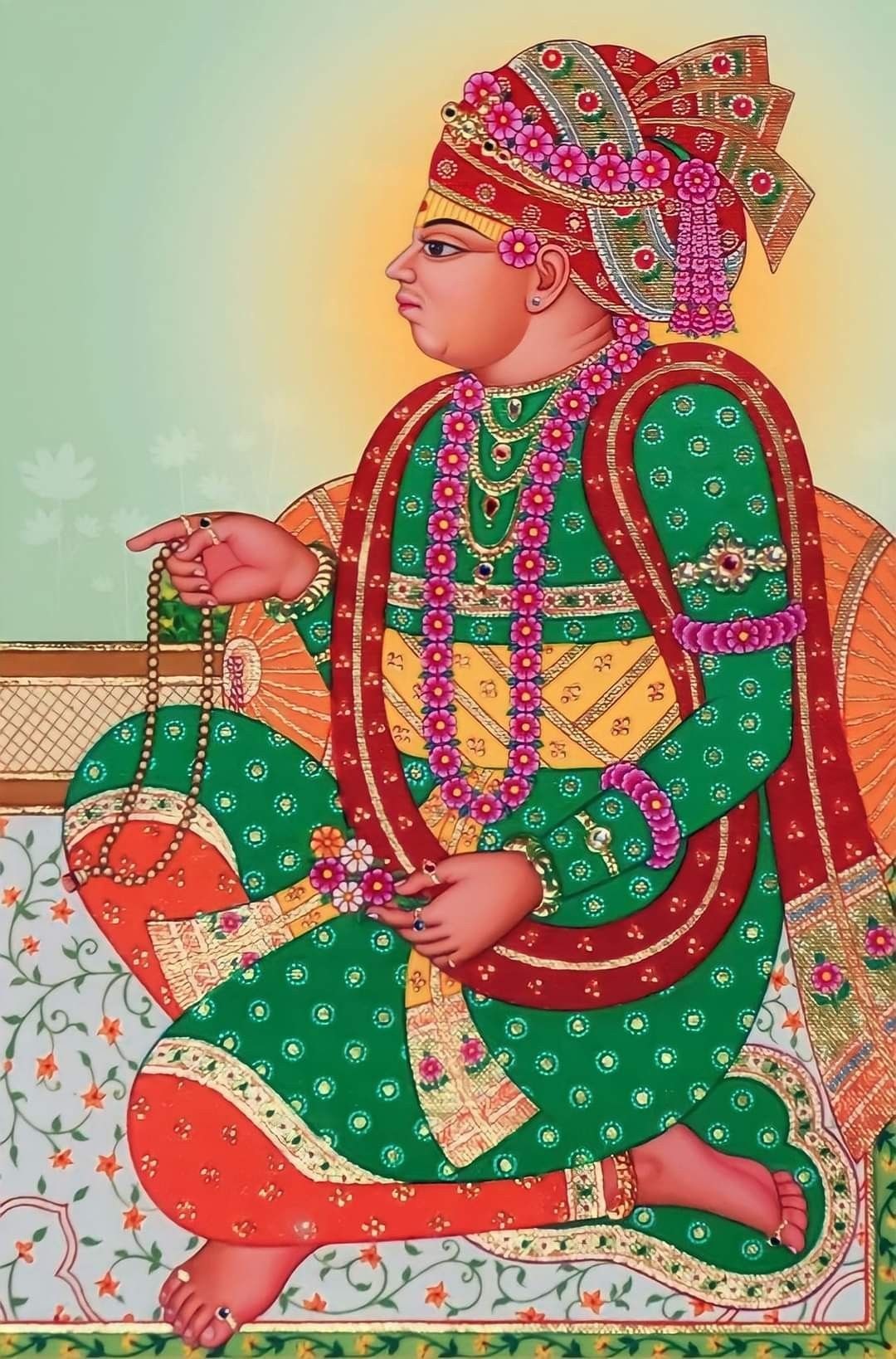 Swaminarayan Bhagwan with prayer beads