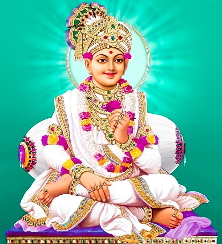 Serene Swaminarayan portrait, divine presence