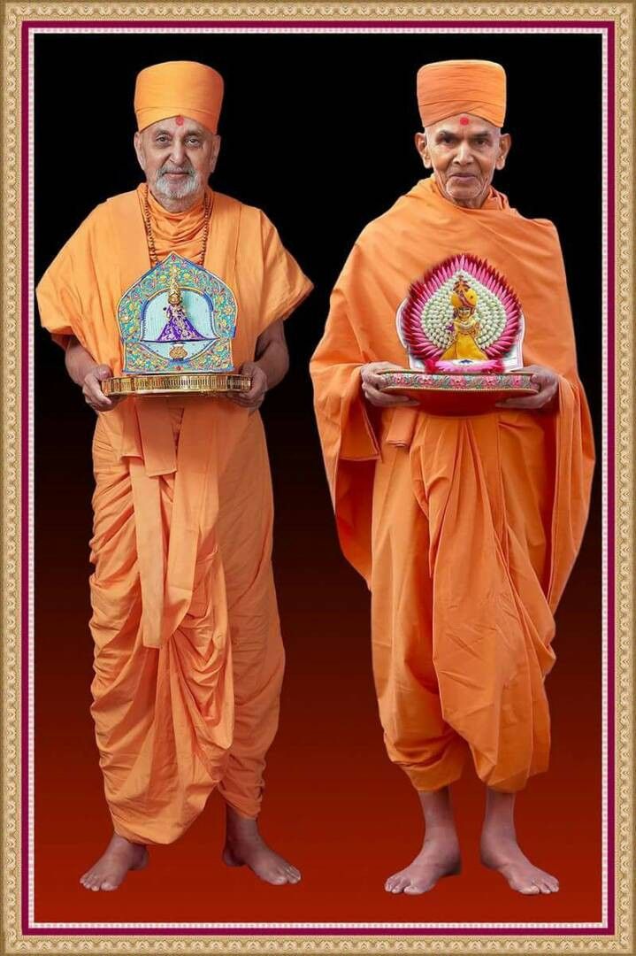 Swaminarayan sadhus offering prayers