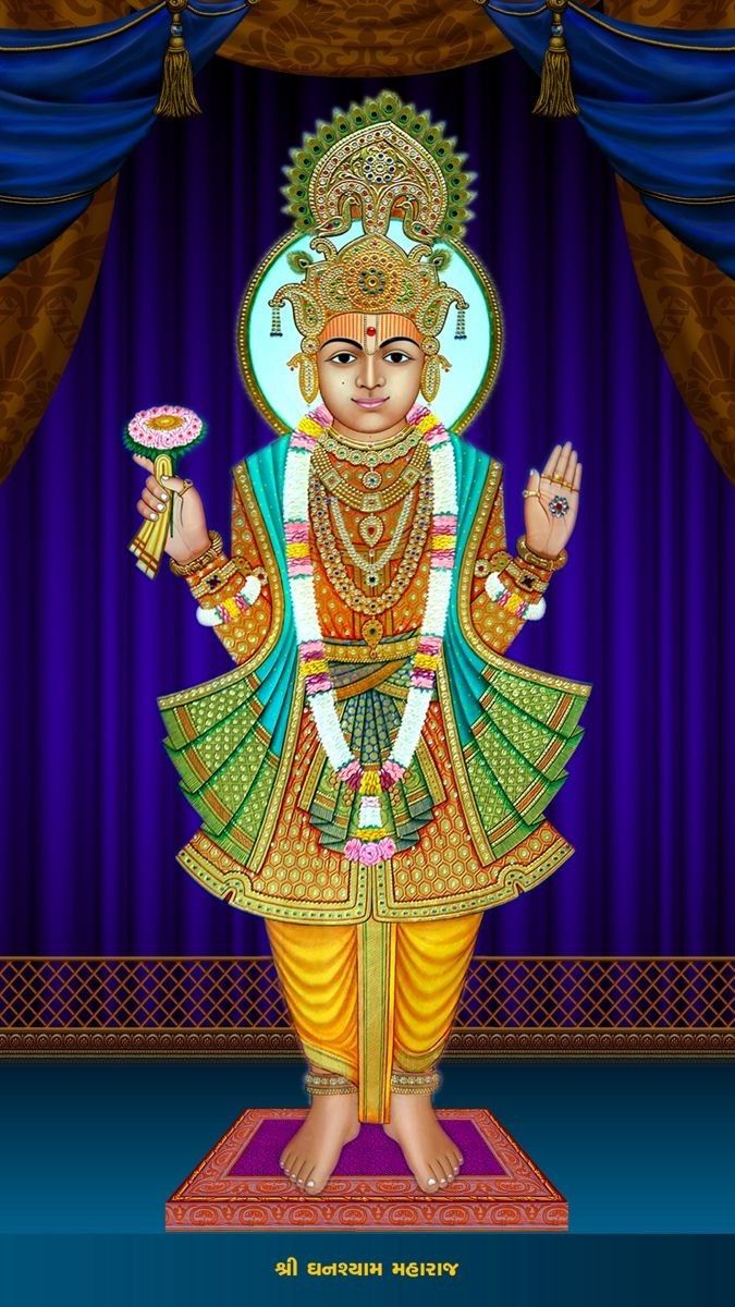 Swaminarayan deity with blessings gesture