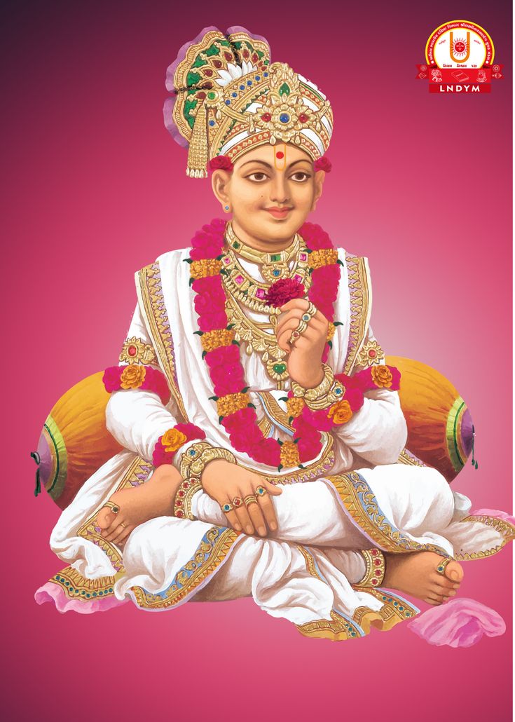 Swaminarayan Maharaj seated in divine pose